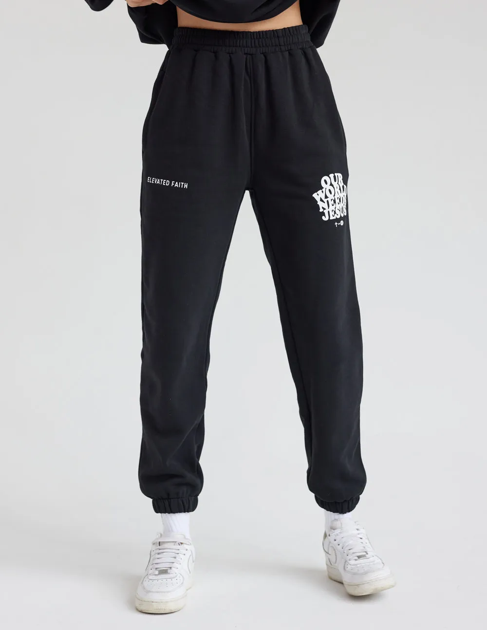 Our World Needs Jesus Black Unisex Sweatpant