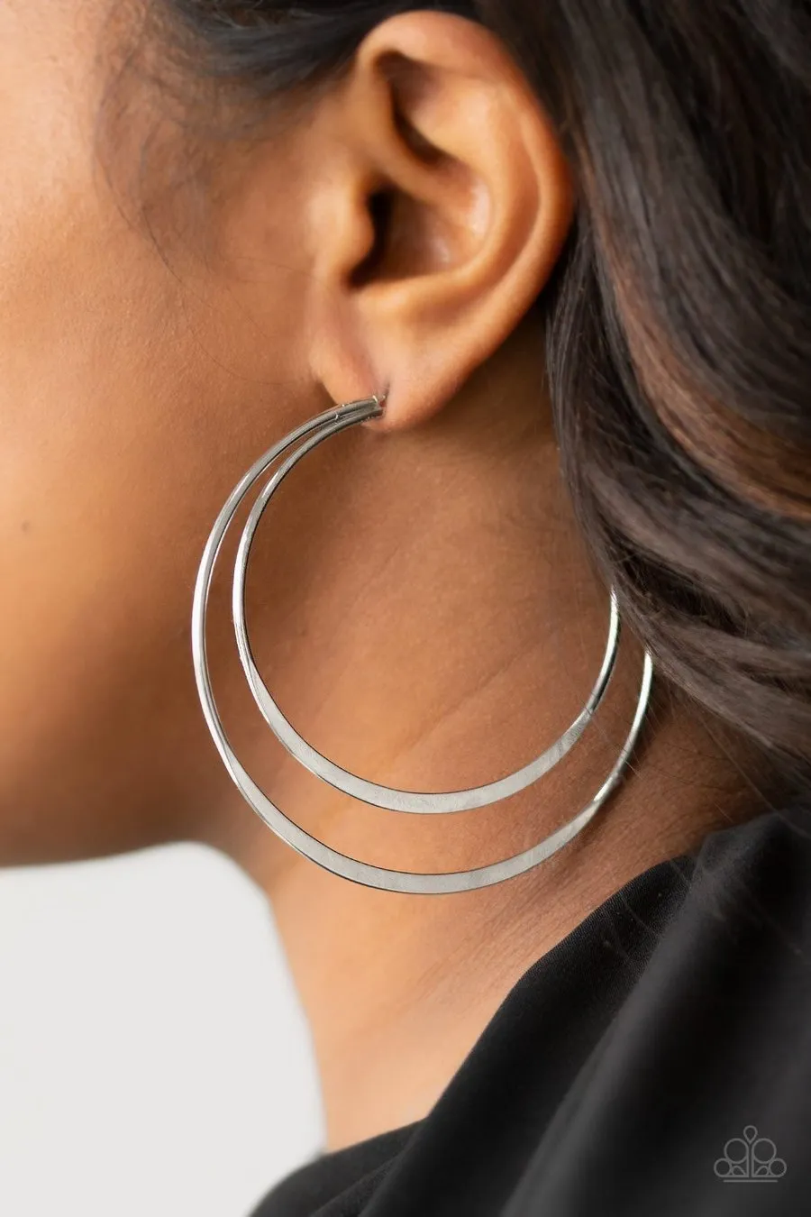 Paparazzi Last HOOP-rah - Silver Earrings