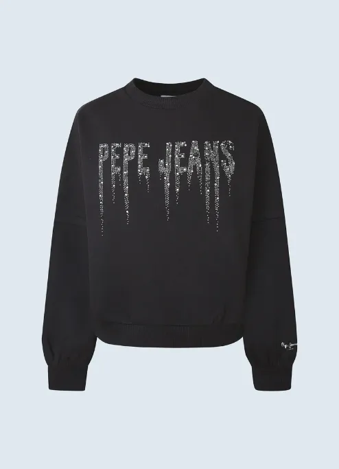 PepeJeans Sequined Sweatshirt Debbie PL581120 black