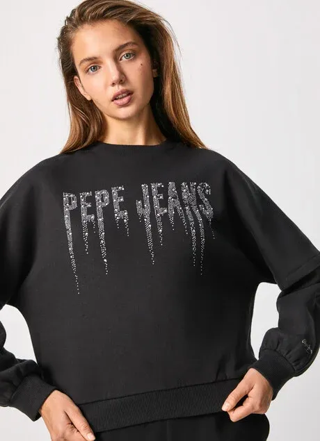 PepeJeans Sequined Sweatshirt Debbie PL581120 black