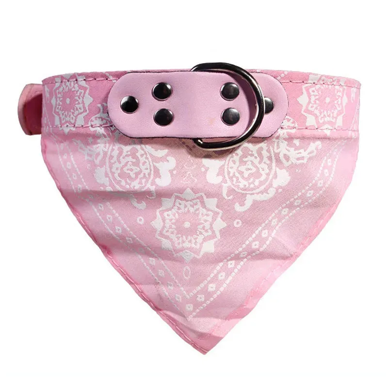 Pet Collars With Print Scarf Cute Adjustable Small Dog Collar Neckerchief Puppy Pet Slobber Towel Cat Accessories