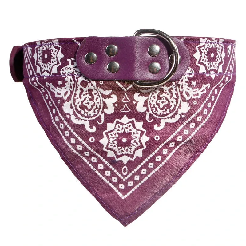 Pet Collars With Print Scarf Cute Adjustable Small Dog Collar Neckerchief Puppy Pet Slobber Towel Cat Accessories