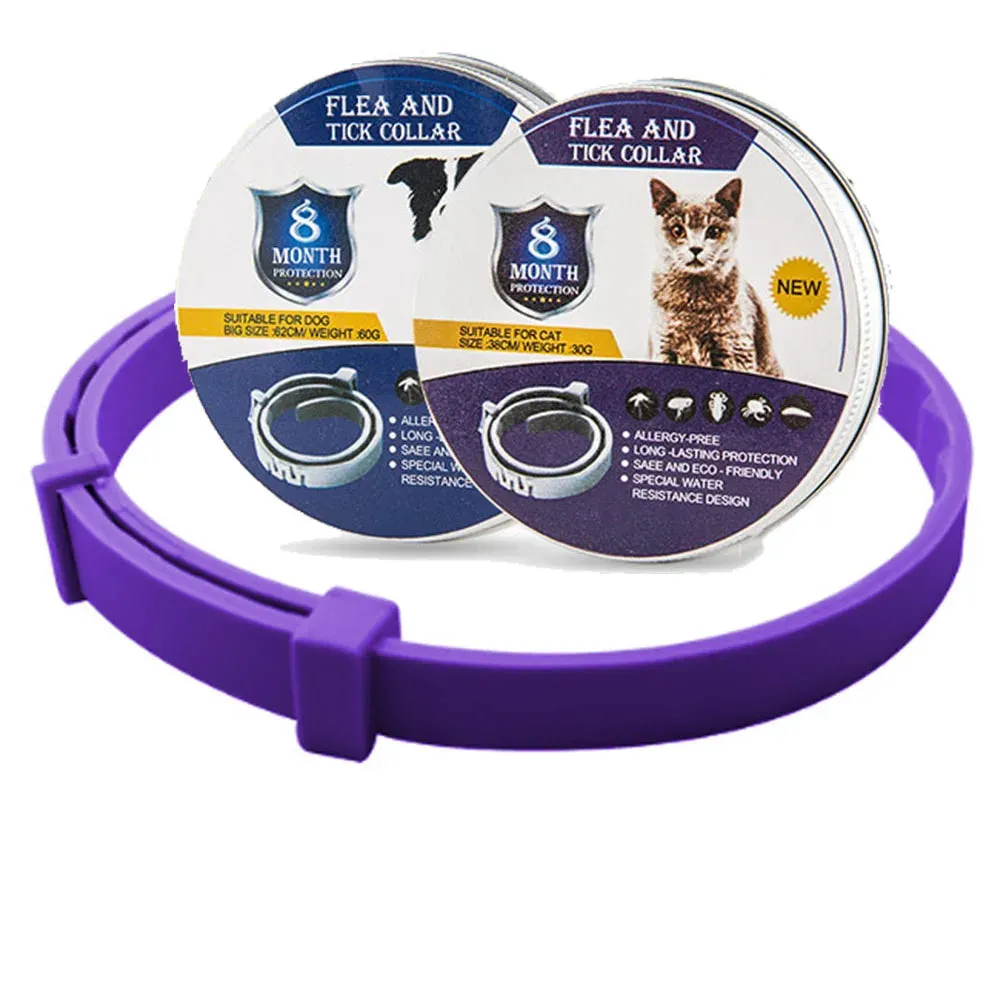 Pet Flea and Tick Collar for Dogs Cats Up To 8 Month Flea Tick Prevention Collar Anti-mosquito & Insect Repellent Puppy Supplies