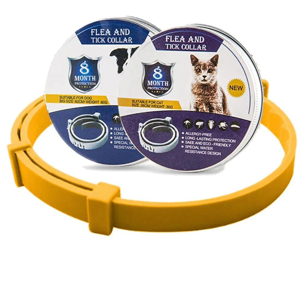 Pet Flea and Tick Collar for Dogs Cats Up To 8 Month Flea Tick Prevention Collar Anti-mosquito & Insect Repellent Puppy Supplies