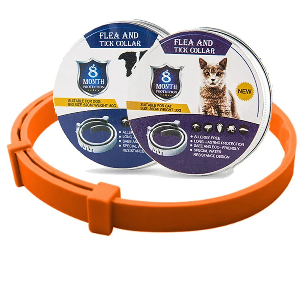 Pet Flea and Tick Collar for Dogs Cats Up To 8 Month Flea Tick Prevention Collar Anti-mosquito & Insect Repellent Puppy Supplies