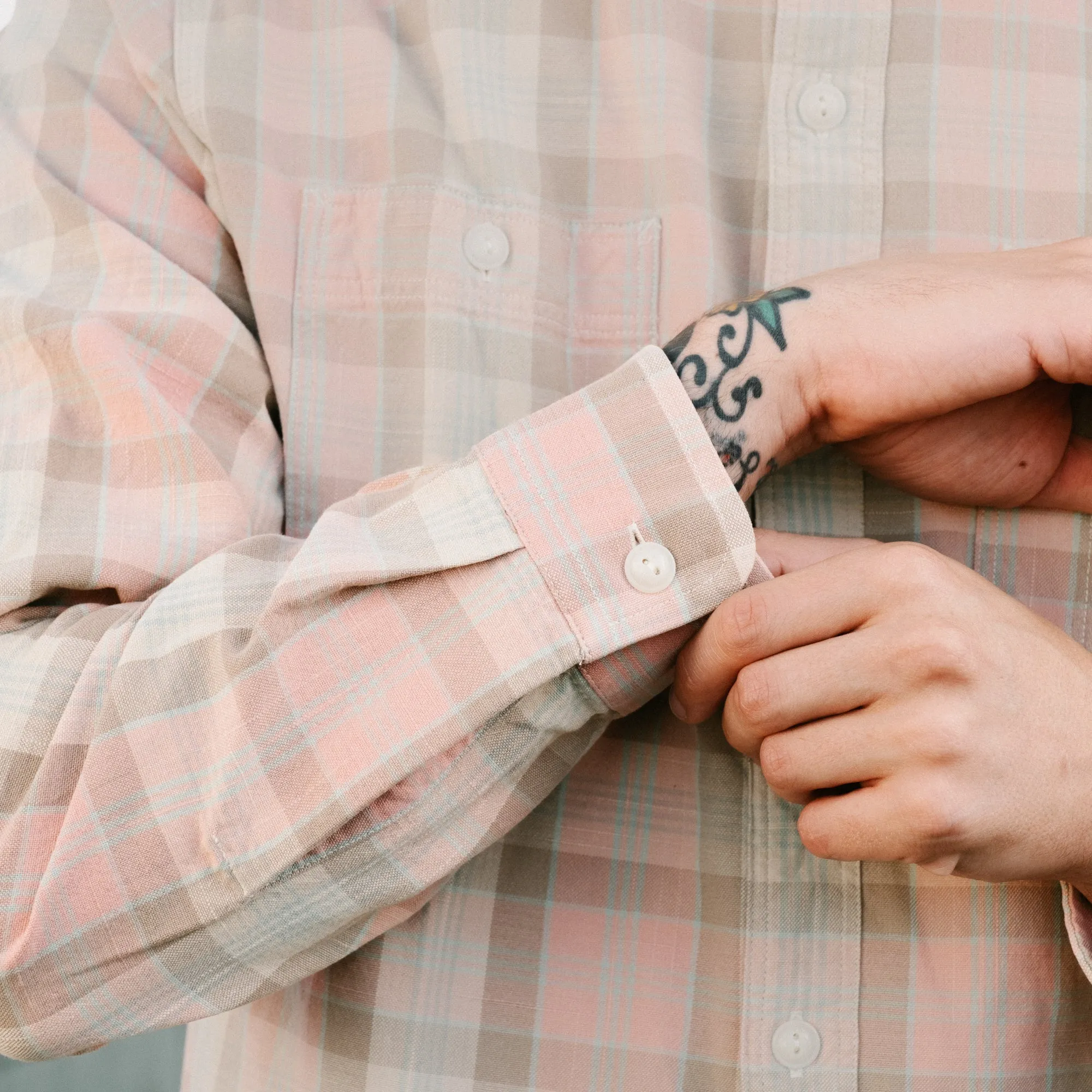 Plaid Woven Workshirt Pink Multi FINAL SALE