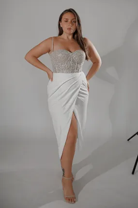 Plus-size Midi Sparkly Wedding Dress Madonna