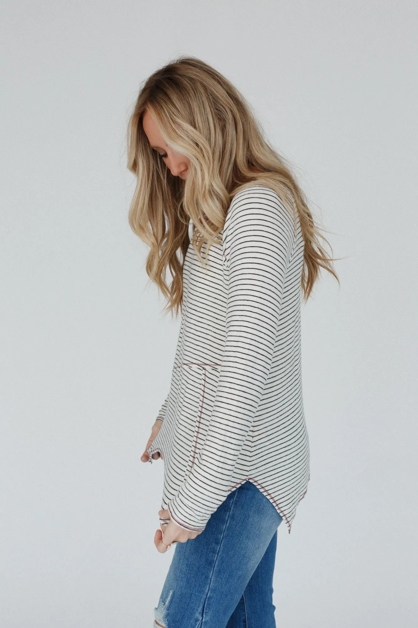 Poetic Pinstripe Top - Ivory Multi