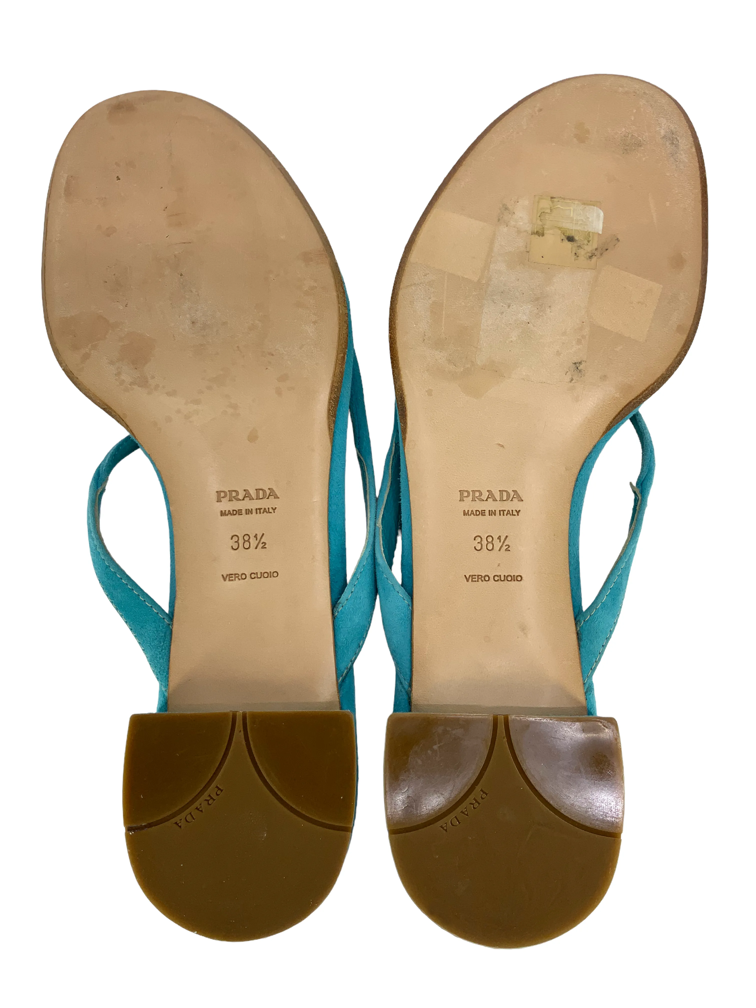 Prada Suede logo Thong Sandals Size 8.5