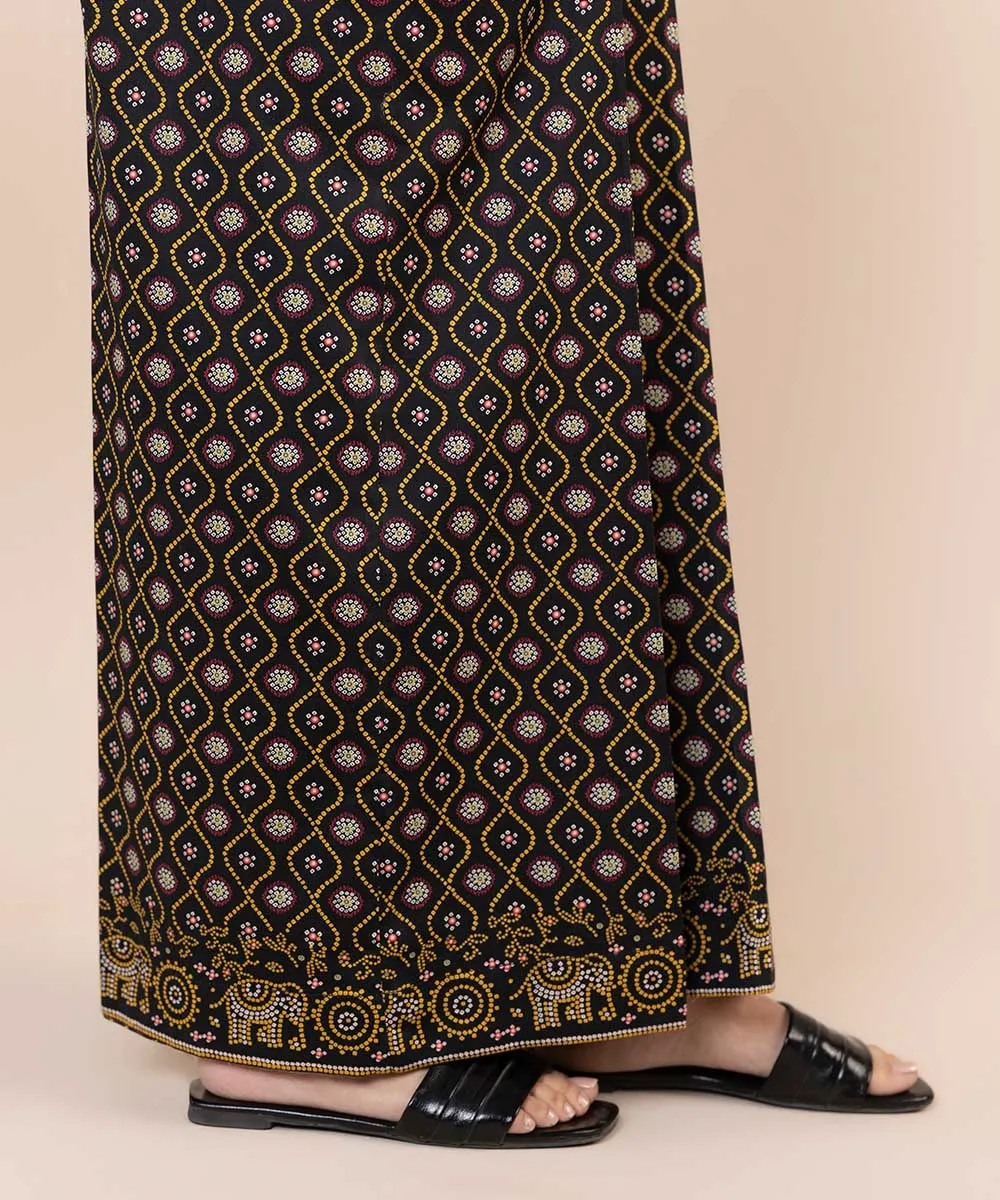 Printed Silk Flared Pants