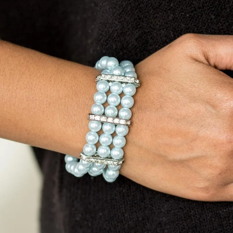 Put on Your GLAM Face Blue Stretchy Bracelet