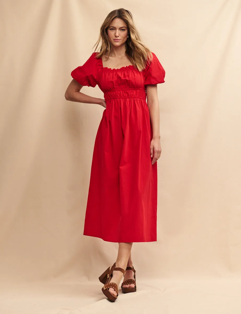 Red Kurti Midi Dress