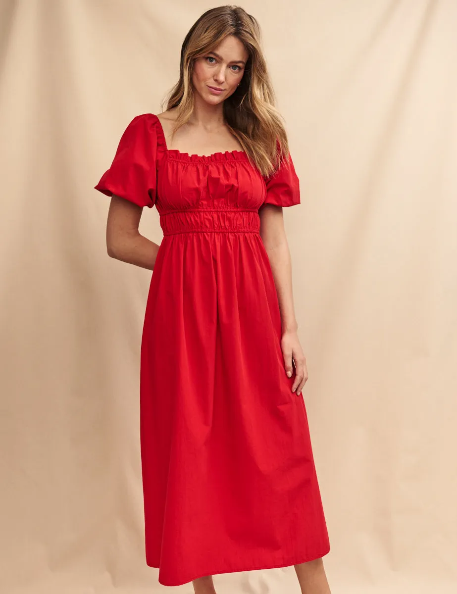 Red Kurti Midi Dress