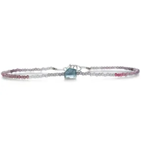 Red Spinel and Tourmaline Beaded Bracelet