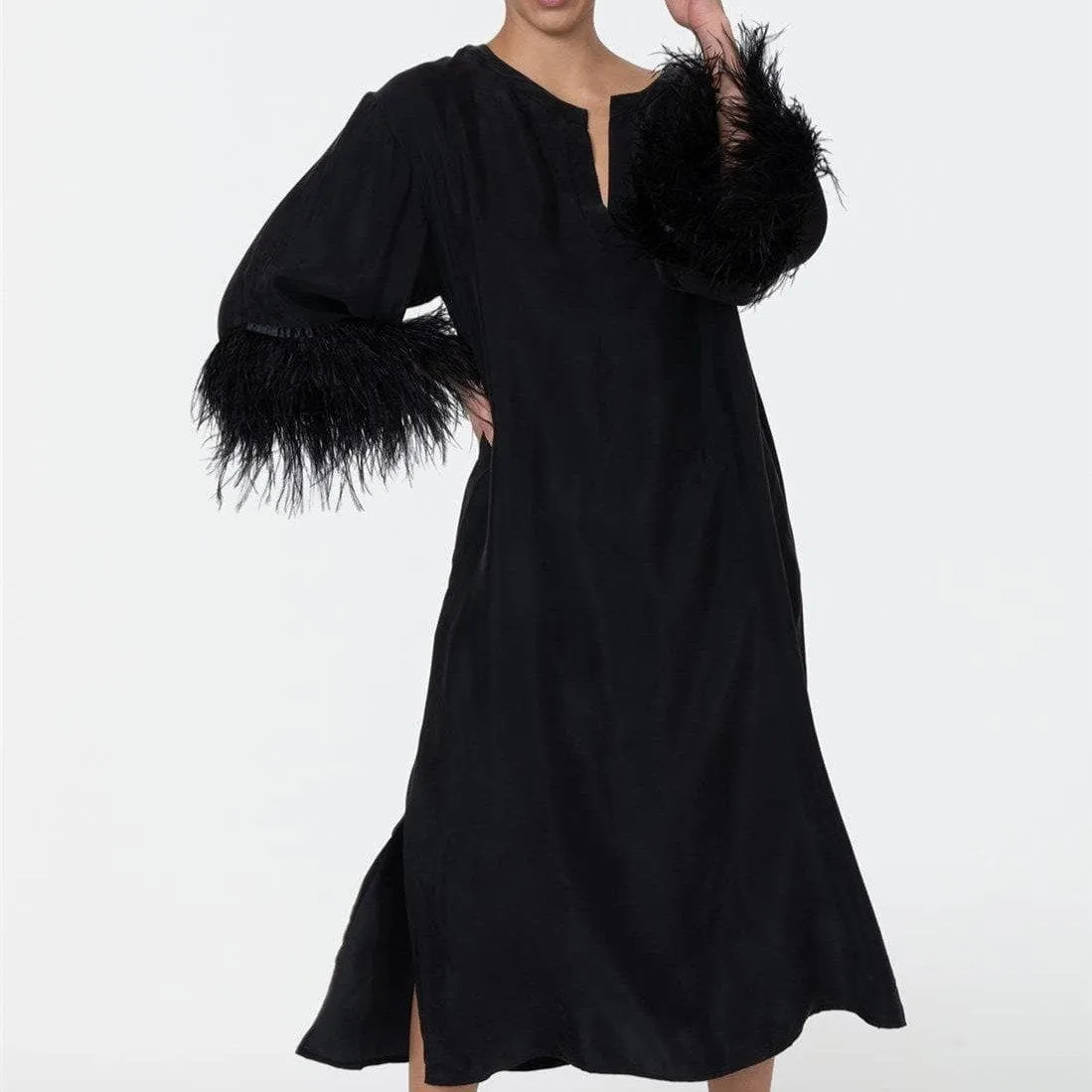 Rya Collection Swan Caftan 539 in Black