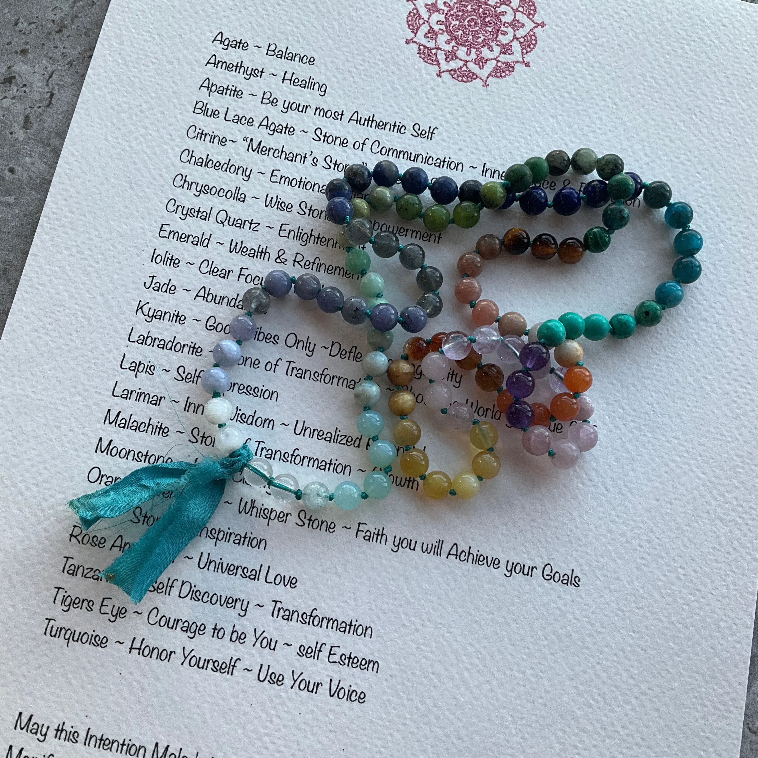 Sari Tassel Intention Mala ~ Turquoise (007)