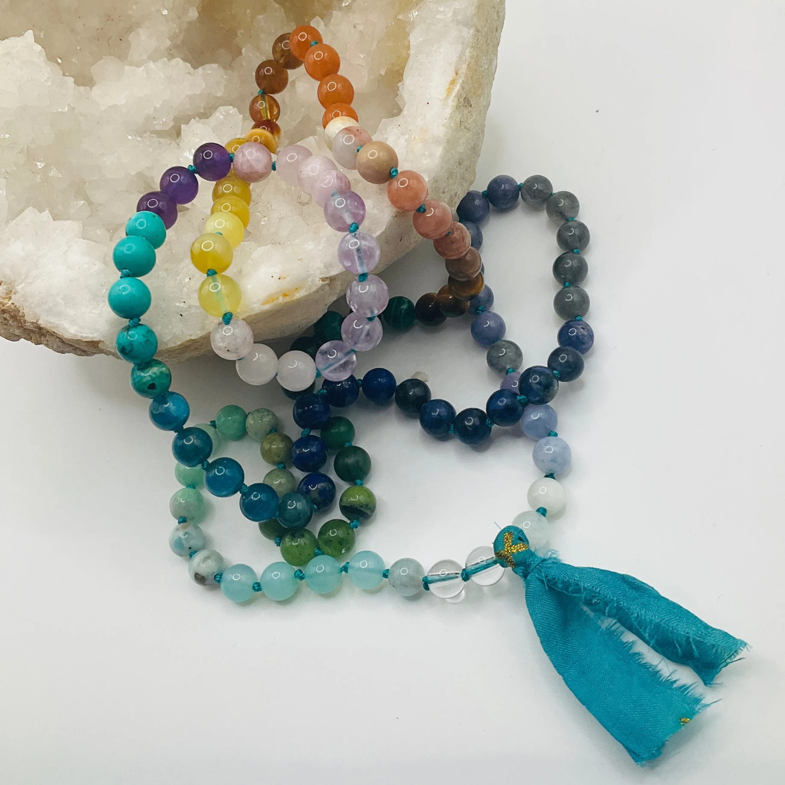 Sari Tassel Intention Mala ~ Turquoise (007)