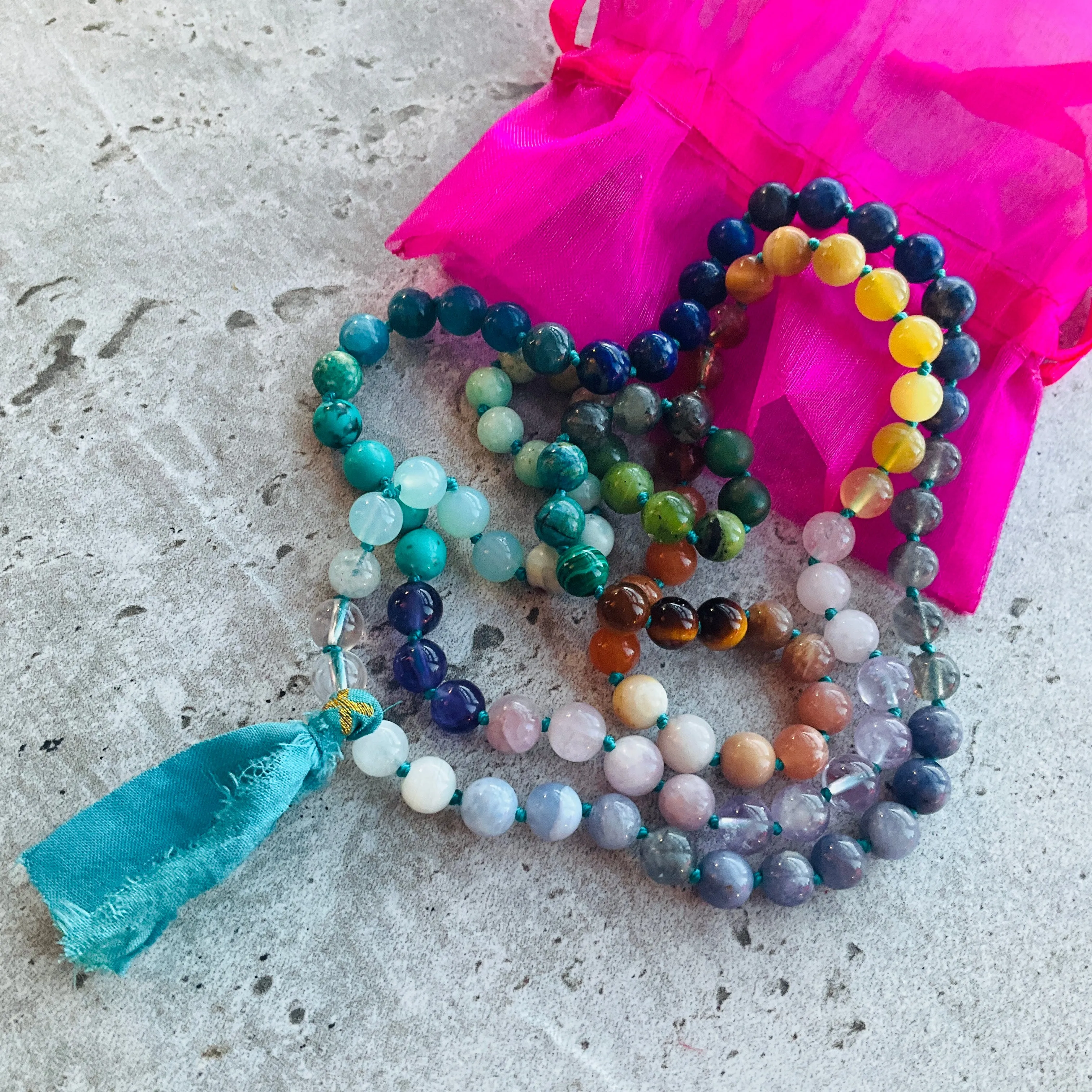 Sari Tassel Intention Mala ~ Turquoise (007)