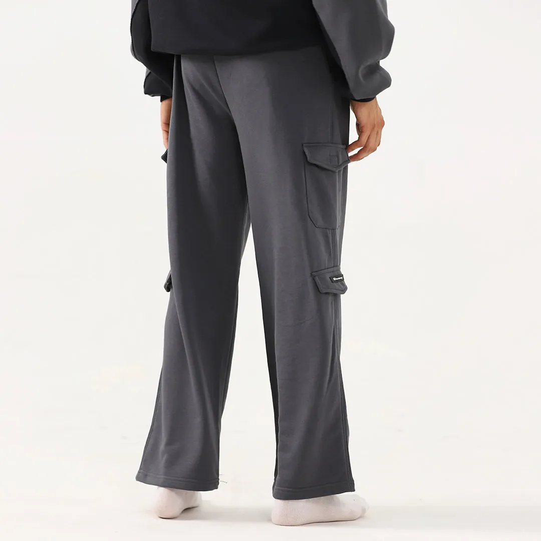 Smoke Grey Wide Leg Unisex Cargo Trouser