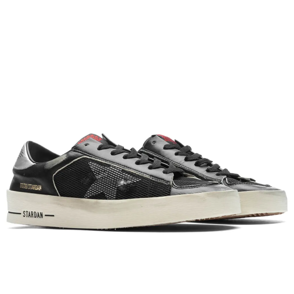 Stardan Suede and Nappa Sneaker - Black/Silver