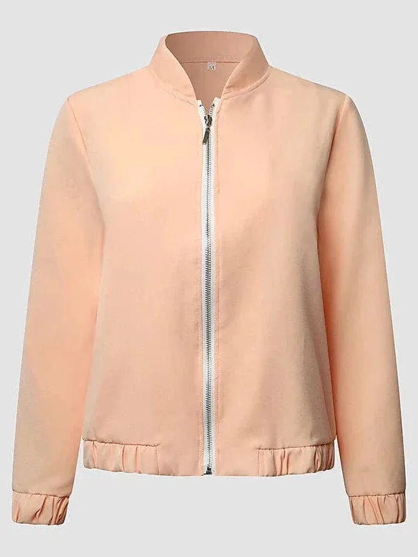 Stylish Women's Lightweight Bomber Jacket with Convenient Pocket and Easy Zipper Closure