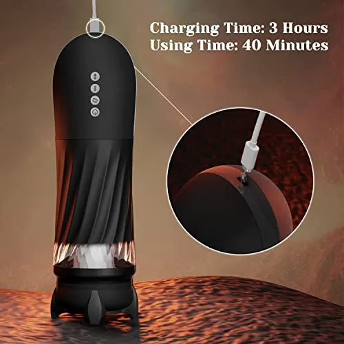 Tracy's Dog Automatic Male Masturbator, Adult Sex Toys for Men with 3 Twisting and 5 Thrusting Vibration Modes, Hands-Free Heating Male Vibrating Stroker for Men Guy Pleasure, Steelcan