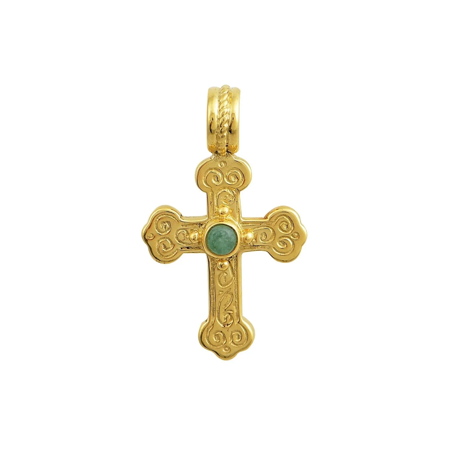 Trifolium Chanter Greek Orthodox Cross w/Stones