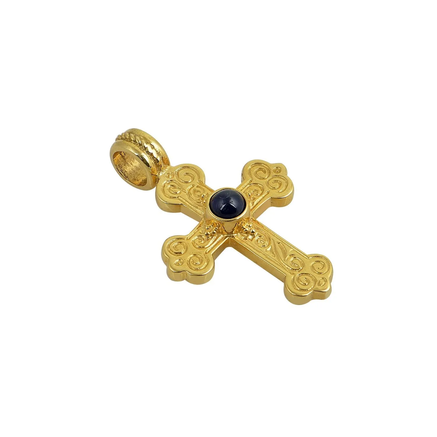 Trifolium Chanter Greek Orthodox Cross w/Stones