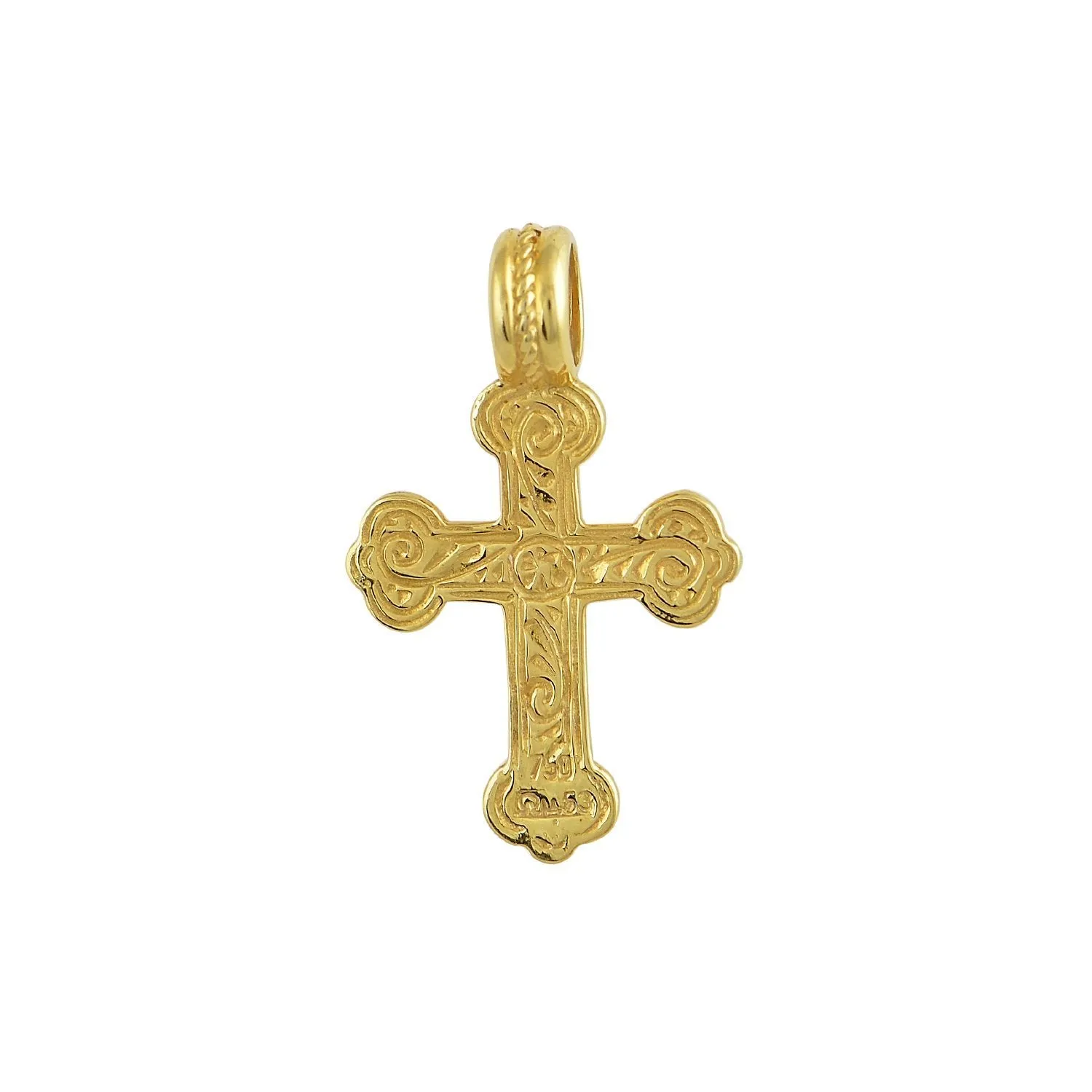 Trifolium Chanter Greek Orthodox Cross w/Stones