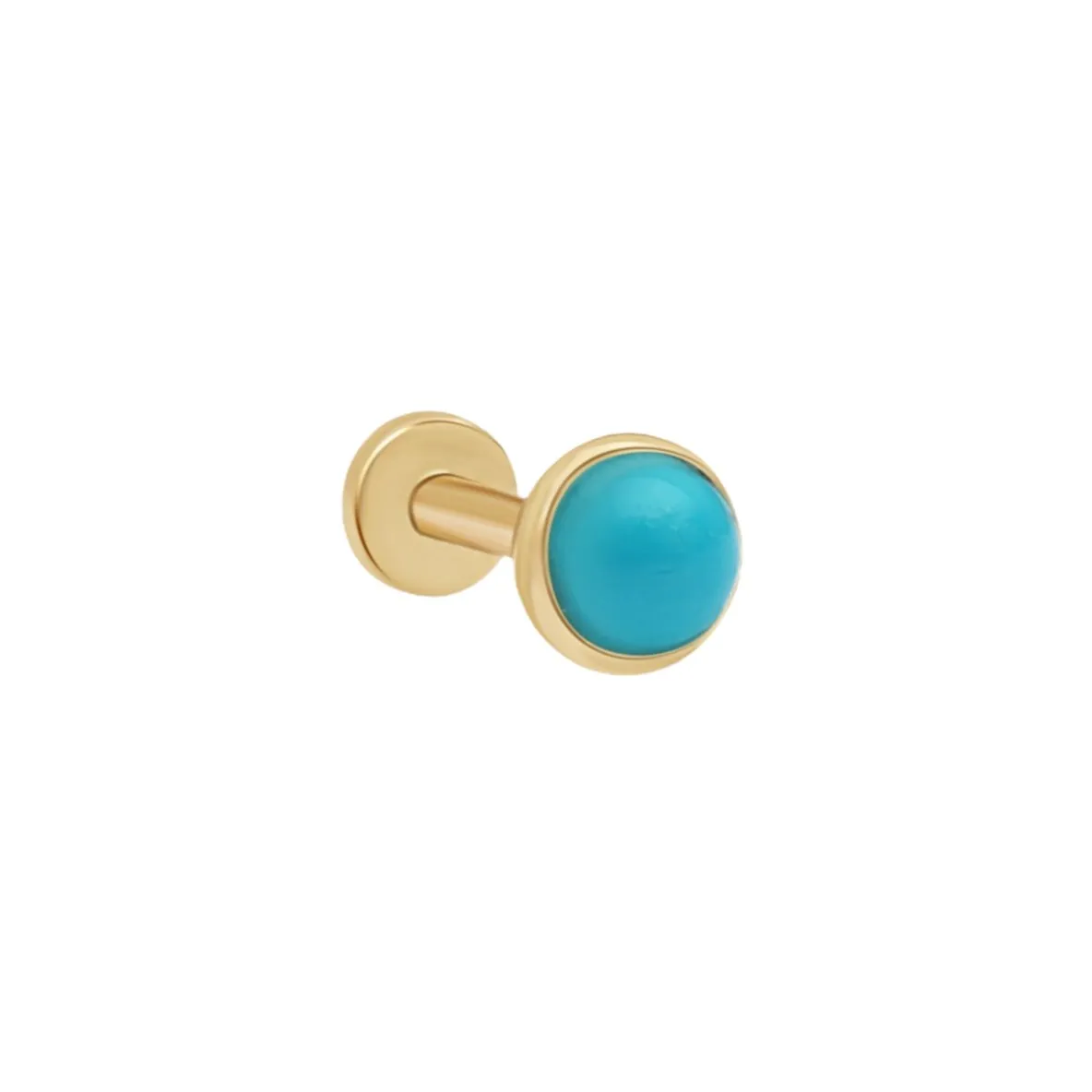 Turquoise Cabochon Flat Back Stud  Bezel