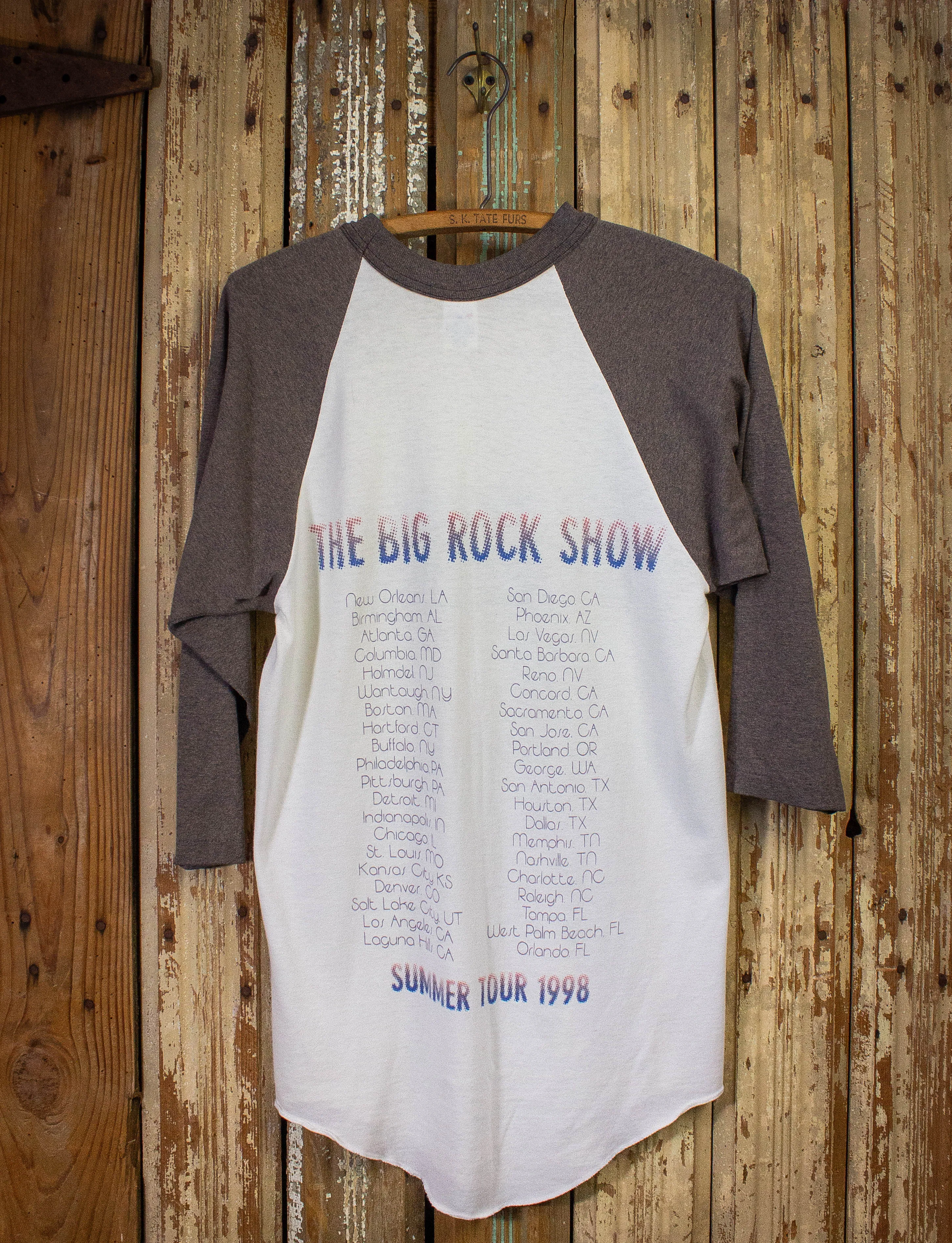 Vintage Matchbox 20 Big Rock Show Raglan Concert T Shirt 1998 White/Gray Medium