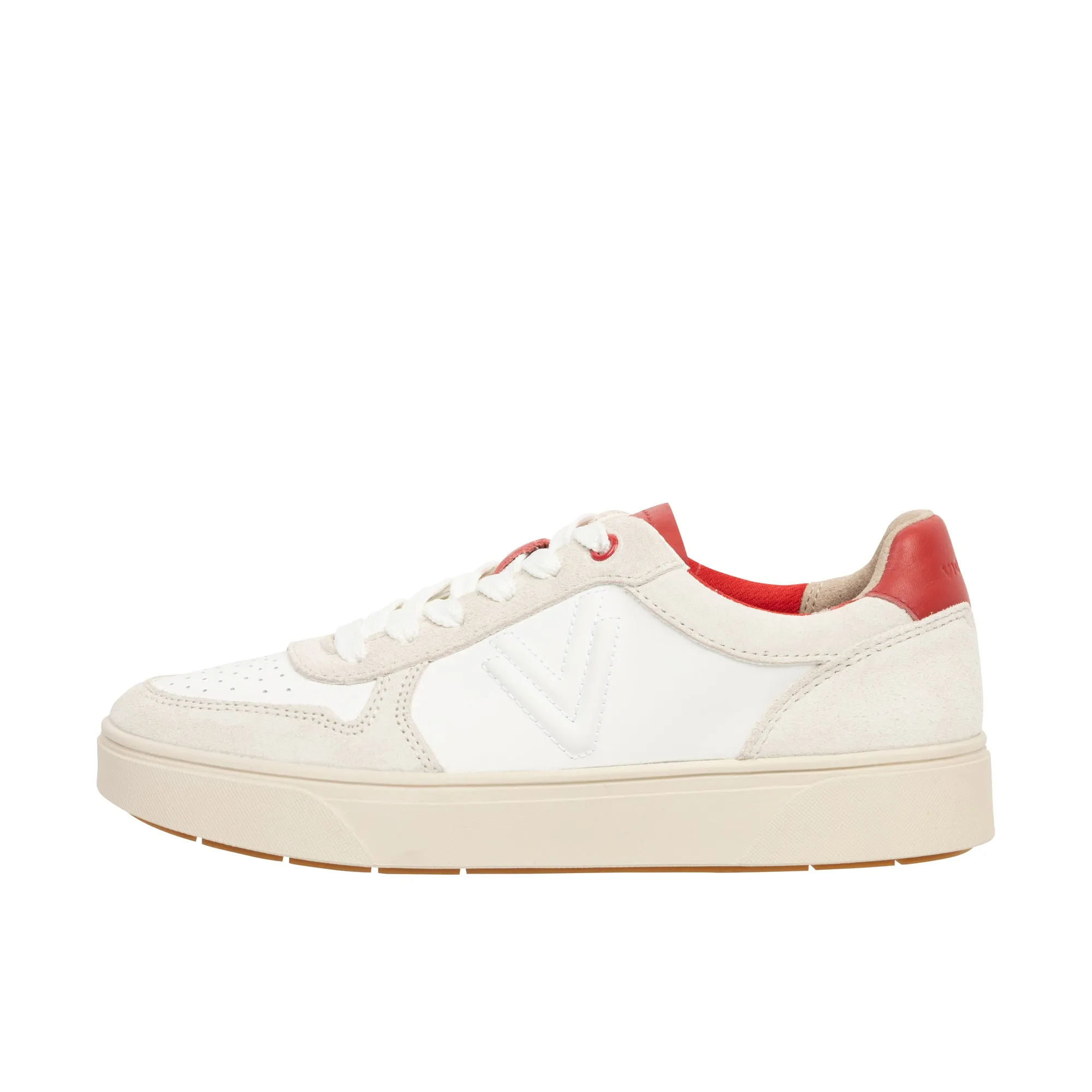 Vionic Womens Kimmie Court Sneaker Cream Red