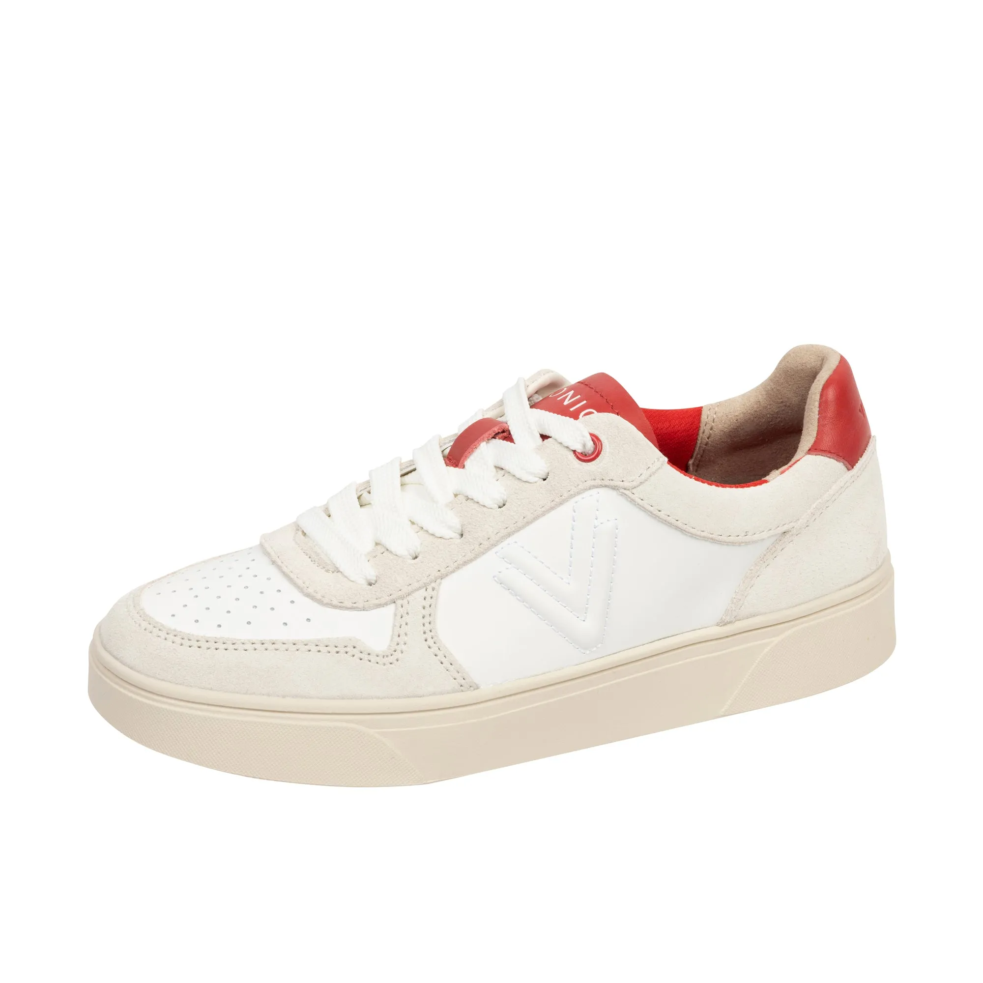 Vionic Womens Kimmie Court Sneaker Cream Red