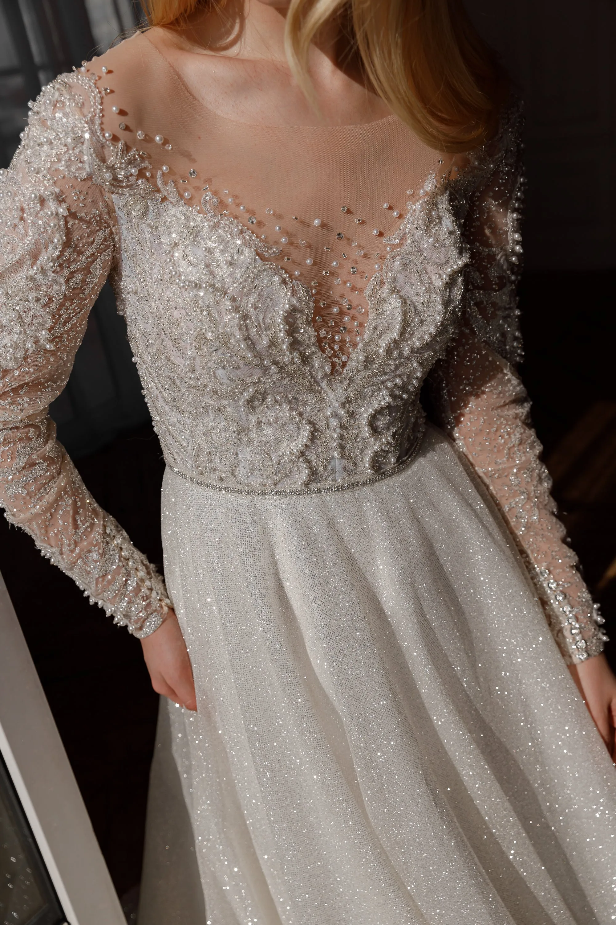 Wedding Dress Sabrina with Long Sleeves