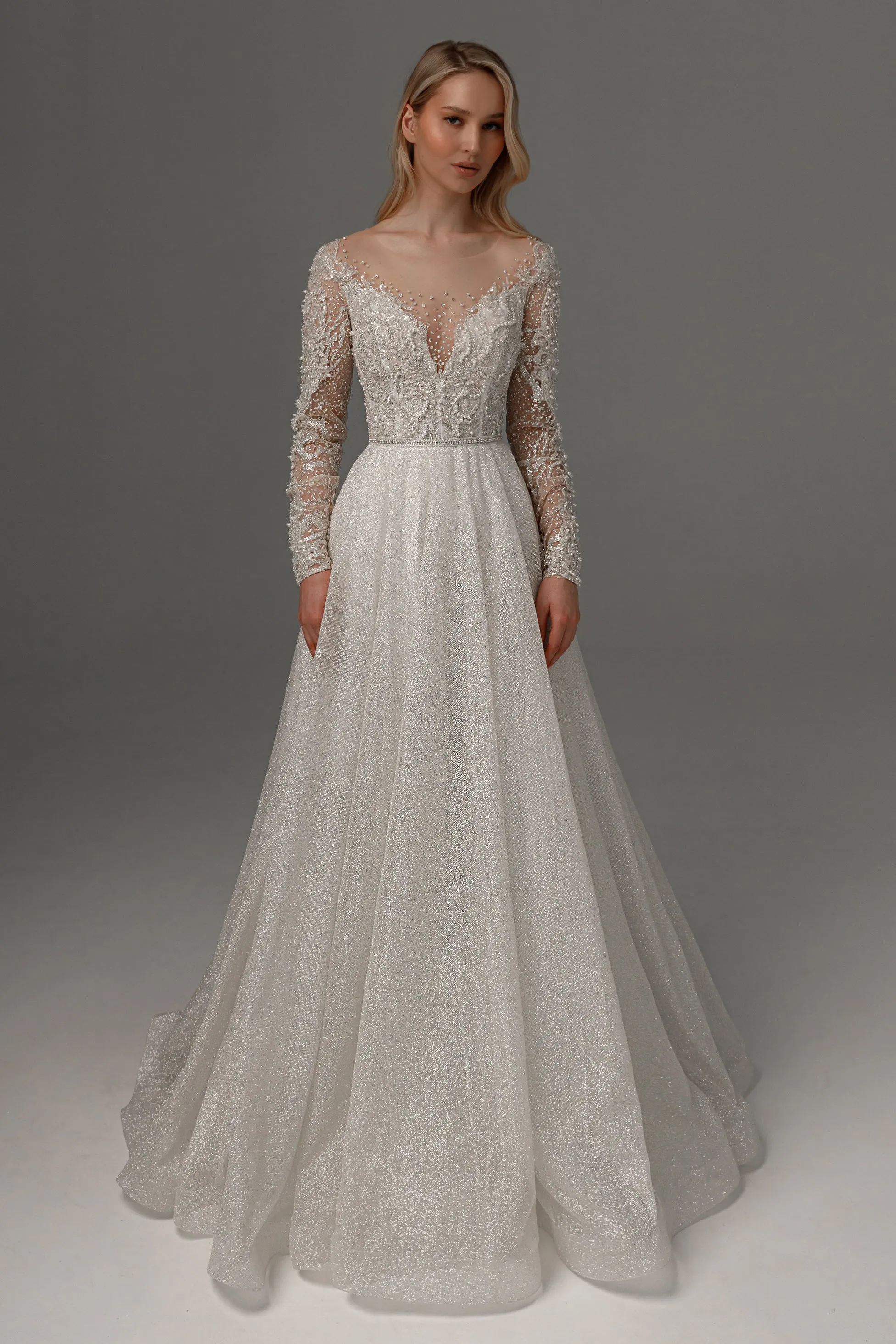 Wedding Dress Sabrina with Long Sleeves