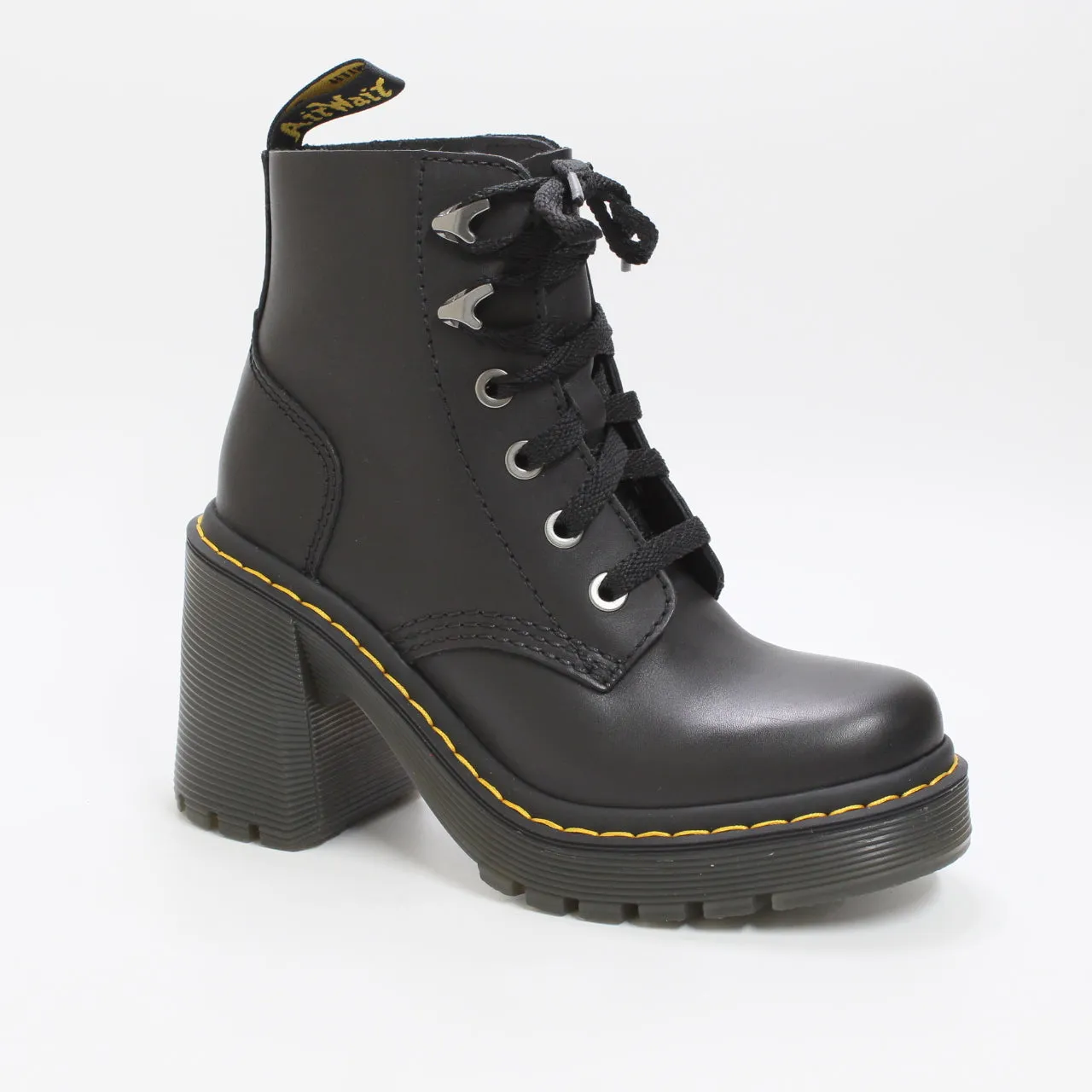 Womens Dr. Martens Jesy 6 Eye Ankle Boots Black Sendal