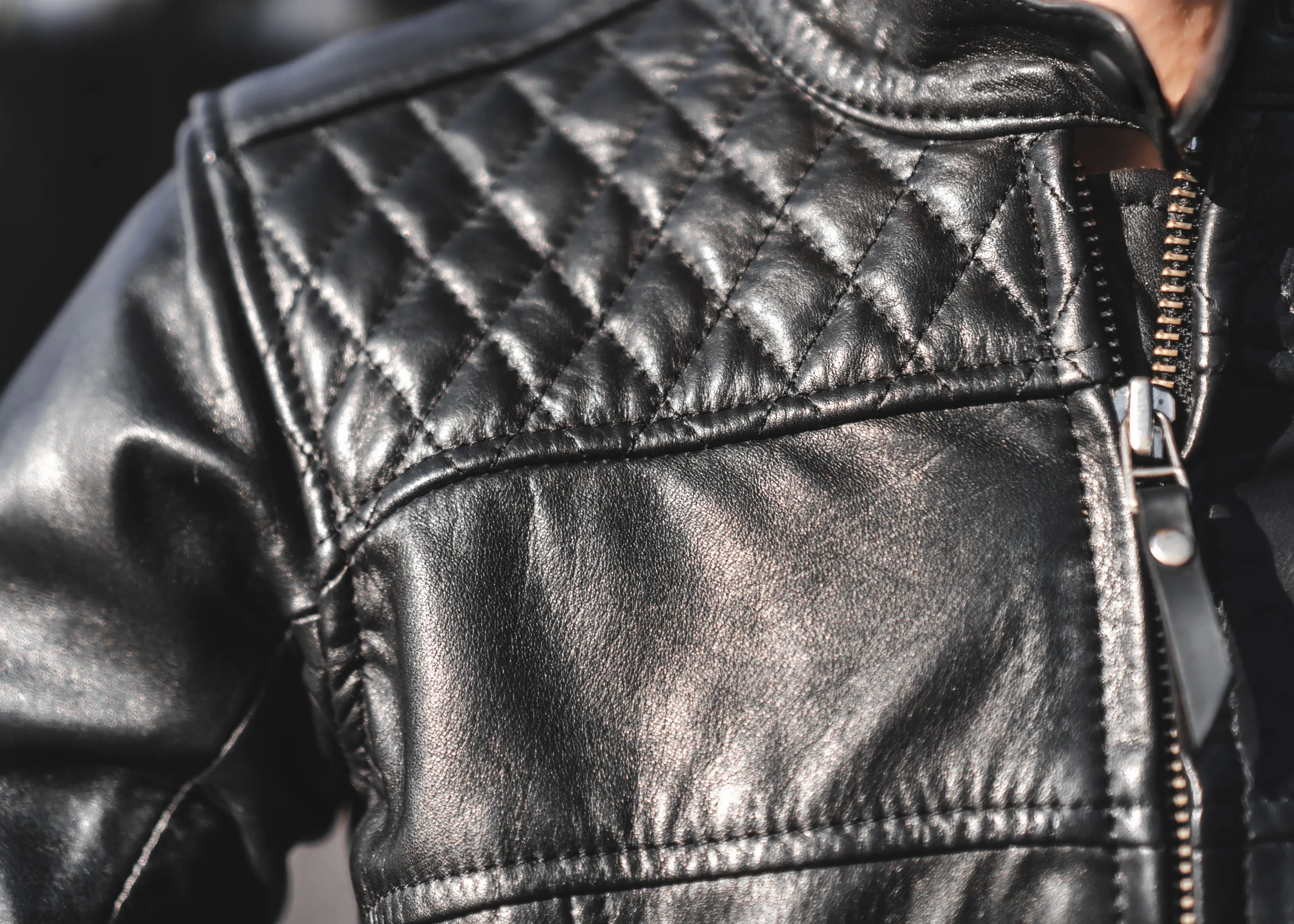 Women's Motorcycle Leather Jacket | Cafe Racer Style | Black Leather