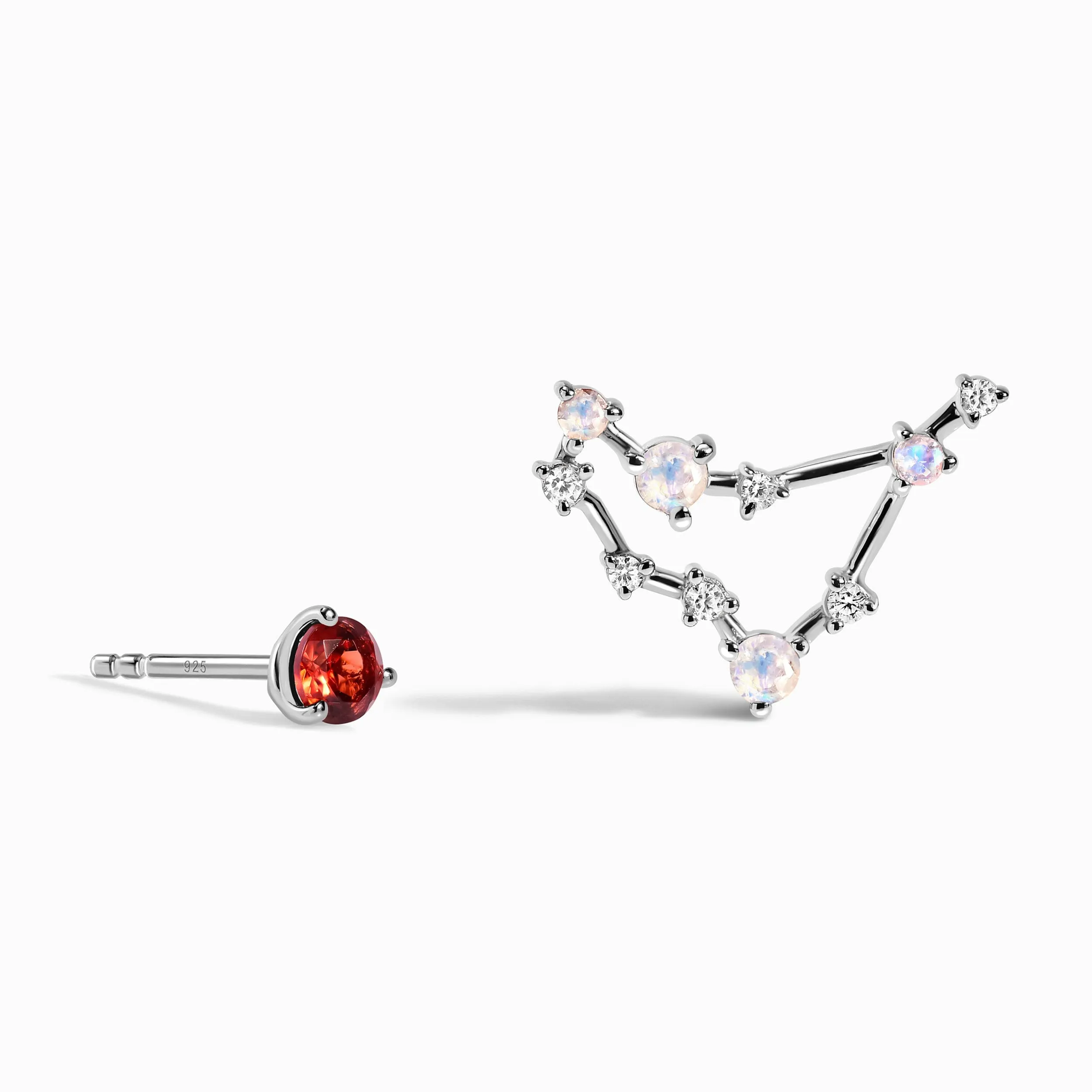 Zodiac Birthstone Studs - Capricorn Garnet