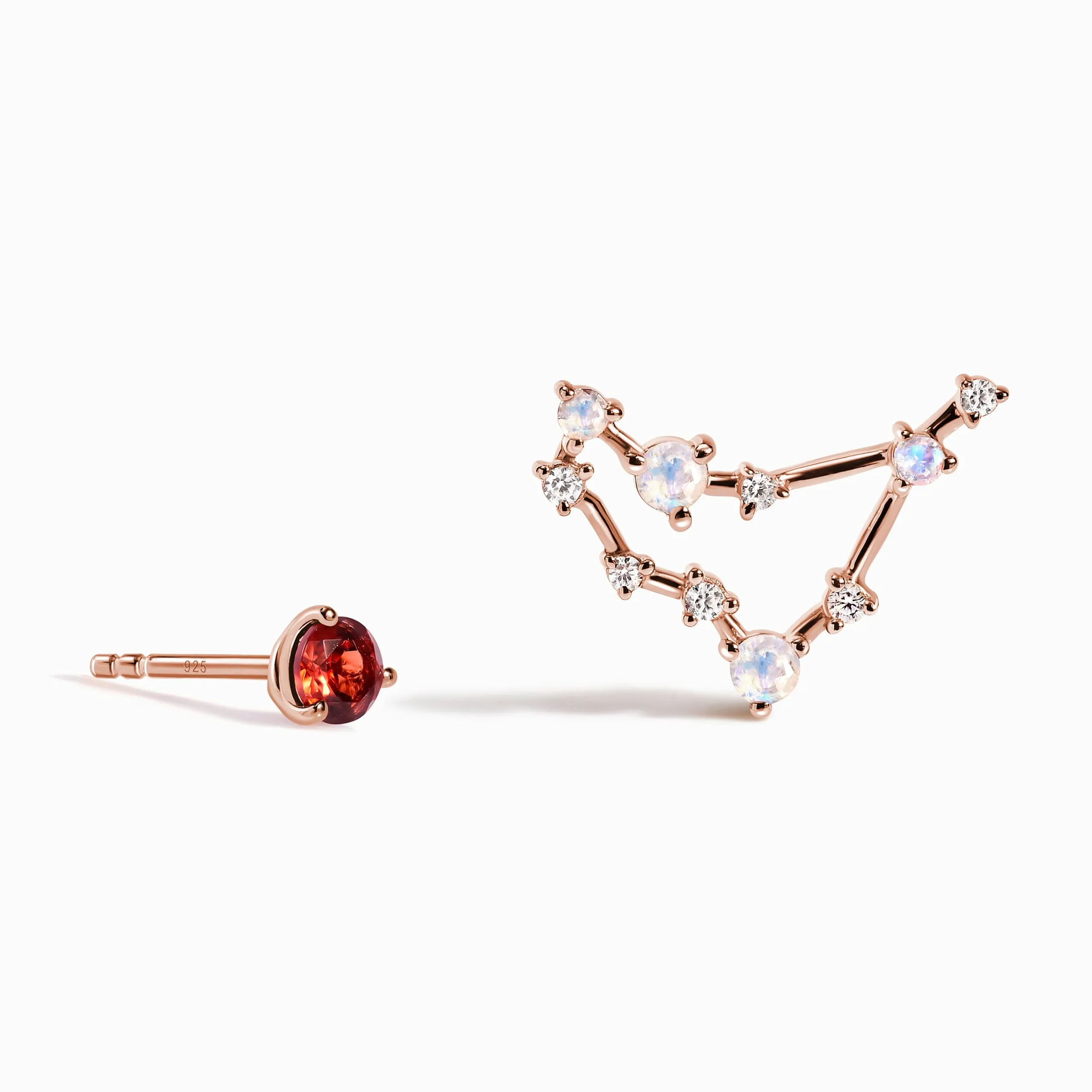 Zodiac Birthstone Studs - Capricorn Garnet