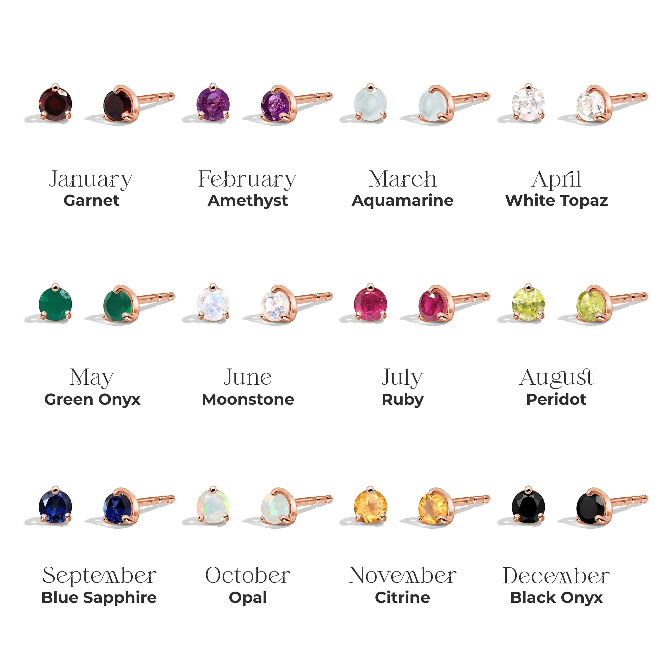 Zodiac Birthstone Studs - Taurus White Topaz